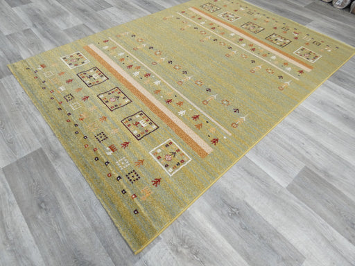 Gabbeh Style Infinity Green Colour Rug Size: 160 x 230cm- Rugs Direct 