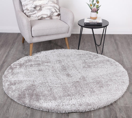 Dream Shaggy Grey Colour Turkish Round Rug - Rugs Direct