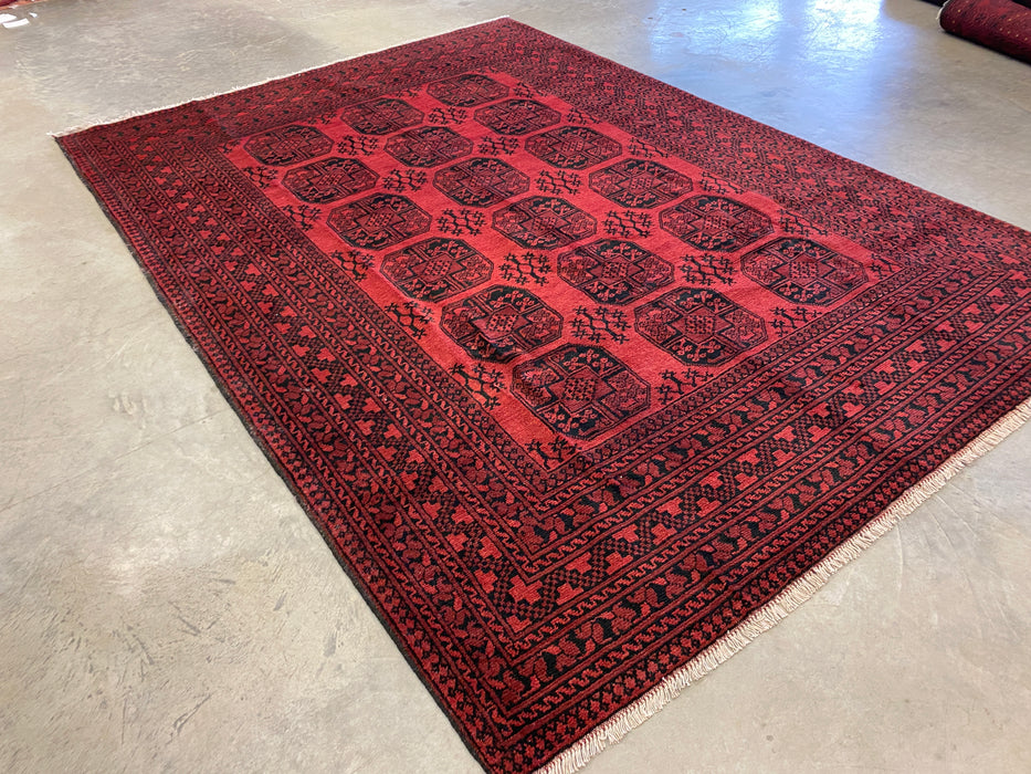 Afghan Hand Knotted Turkman Rug Size:  211cm x 294cm - Rugs Direct