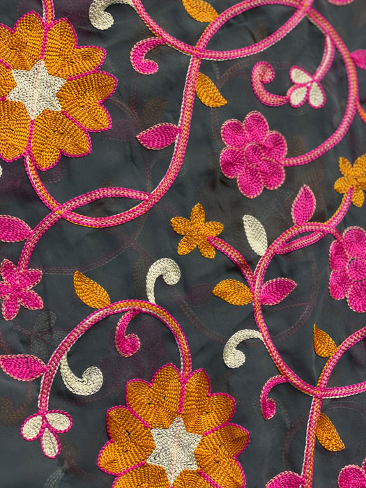 Floral Embroidery Kaftan Dress - Rugs Direct