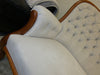 Victorian vintage chaise lounge Ivory velvet sofa-Vintage Chaise Lounge-Rugs Direct