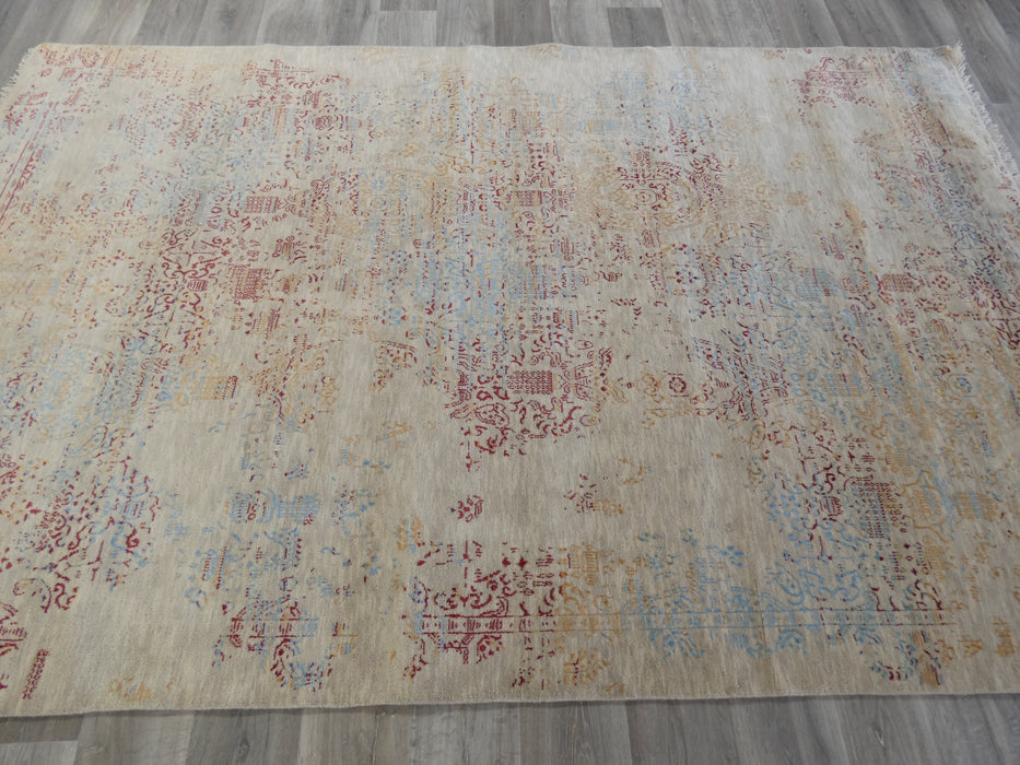 Bamboo Silk & NZ Wool Hand Knotted Vintage Design Rug Size: 195 x 306cm-Vintage Rug-Rugs Direct