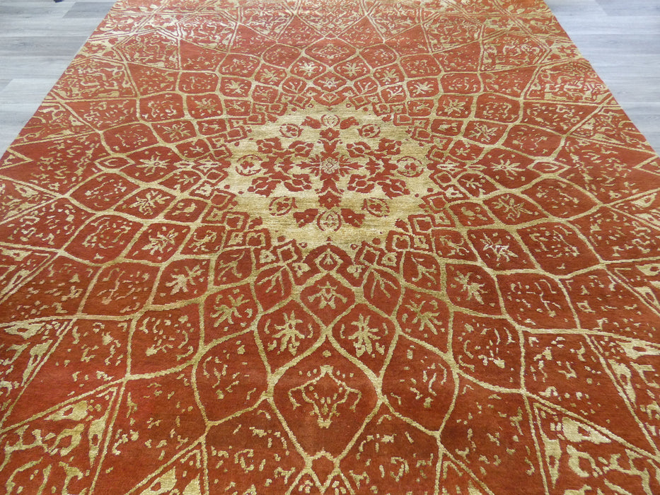 Bamboo Silk & NZ Wool Hand Knotted Traditional Design Rug Size: 247 x 303cm-Modern Rug-Rugs Direct