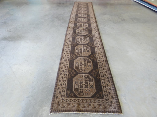 Afghan Hand Knotted Turkman Hallway Runner Size: 469 x 80cm - Rugs Direct