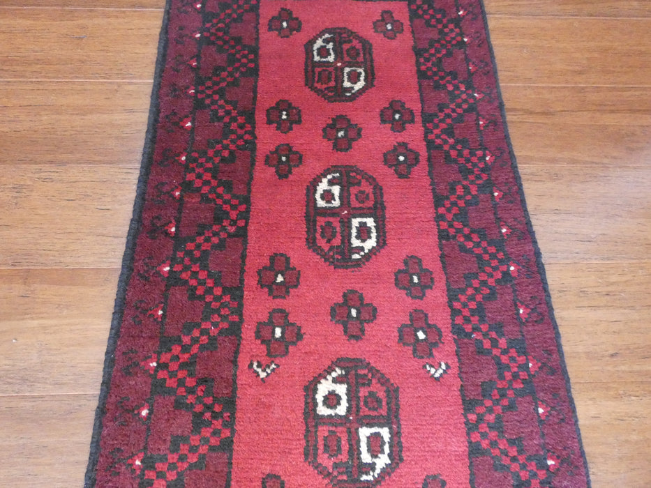 Afghan Hand Knotted Turkman Doormat Size: 98x 49cm - Rugs Direct