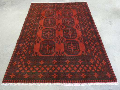 Afghan Hand Knotted Turkman Rug Size:  145cm x 190cm - Rugs Direct