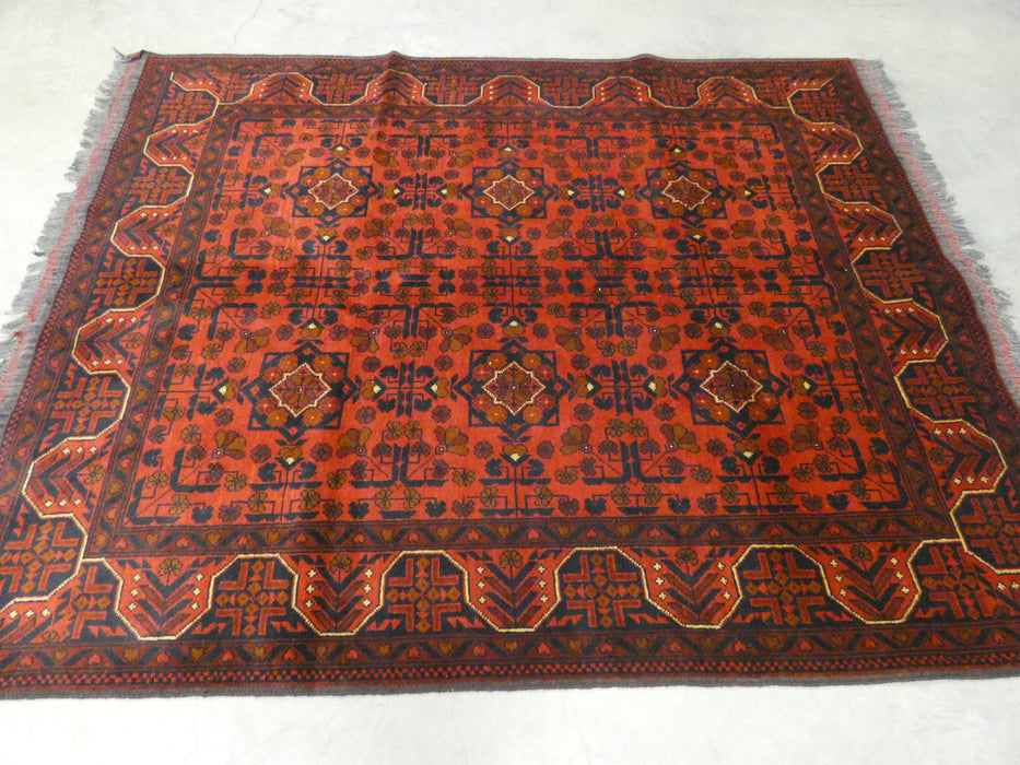 Afghan Hand Knotted Khal Mohammadi Rug Size: 201 x 157 cm - Rugs Direct