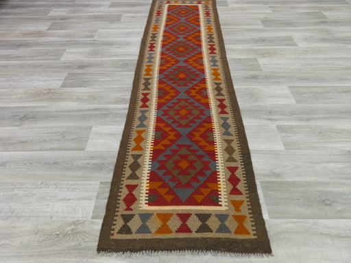 Hand Made Afghan Uzbek Kilim Runner Size: 302 x 79cm - Rugs Direct
