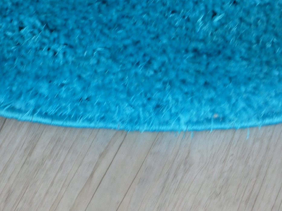 Dream Shaggy Turquoise Colour Turkish Round Rug - Rugs Direct