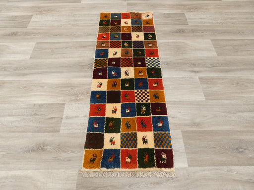 Authentic Persian Hand Knotted Gabbeh Rug Size: 140 x 50cm- Rugs Direct