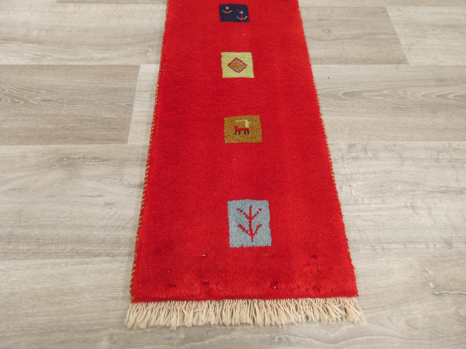 Authentic Persian Hand Knotted Gabbeh Rug Size: 131 x 31cm- Rugs Direct