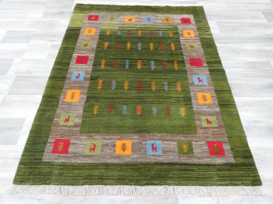 Authentic Persian Hand Knotted Gabbeh Rug Size: 190 x 150cm- Rugs Direct