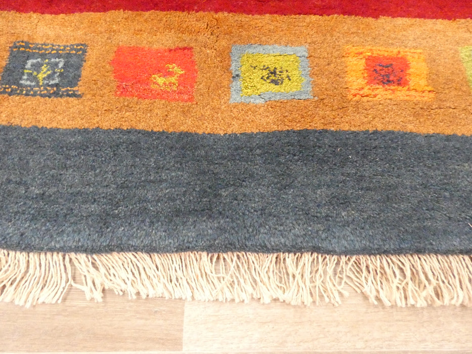 Authentic Persian Hand Knotted Gabbeh Rug Size: 194 x 153cm- Rugs Direct