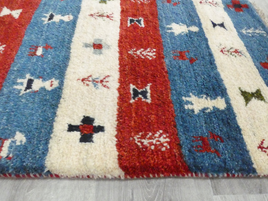 Authentic Persian Hand Knotted Gabbeh Rug Size: 94 x 61cm- Rugs Direct