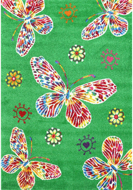 Butterfly Design Kids Rug Size: 120 x 170cm - Rugs Direct
