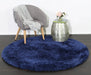 Dream Shaggy Navy Colour Turkish Round Rug - Rugs Direct