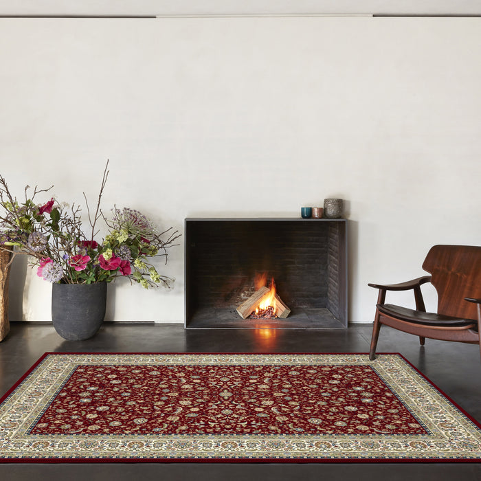 Traditional rug in living room near fireplace- Rugs Direct