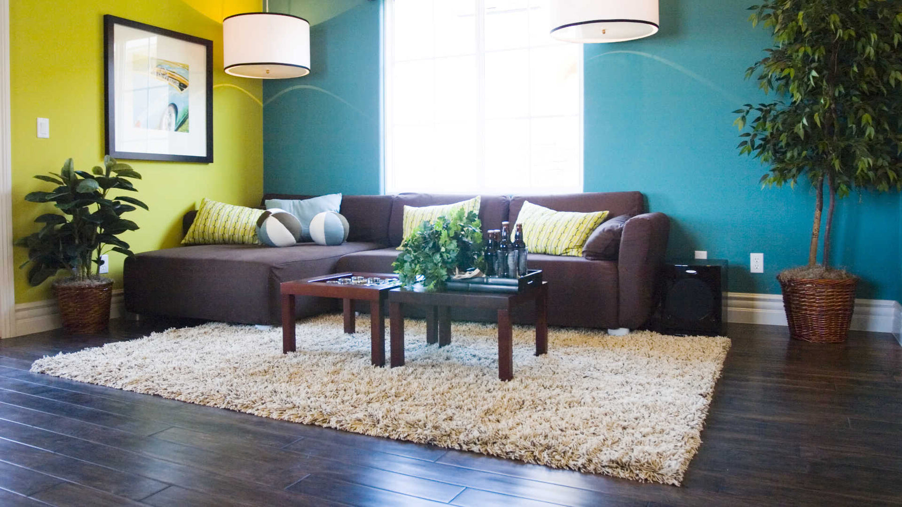 Rug size guide – Shaggy rug in living room