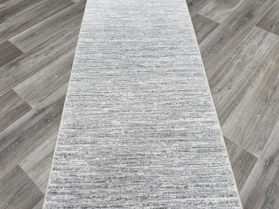 Abrash Design Off White and Light Grey Colour Runner (26004-6252) Size: 80 x 300cm