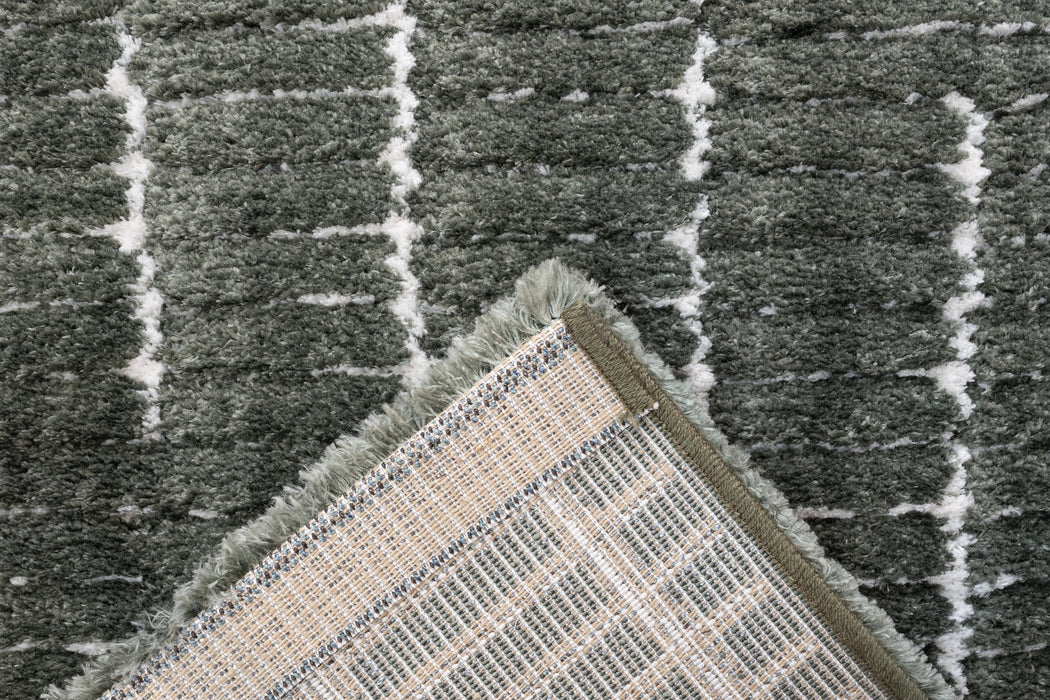 Luxurious Textured Modern Sage Green Masai Rug (14002-4363) - Rugs Direct