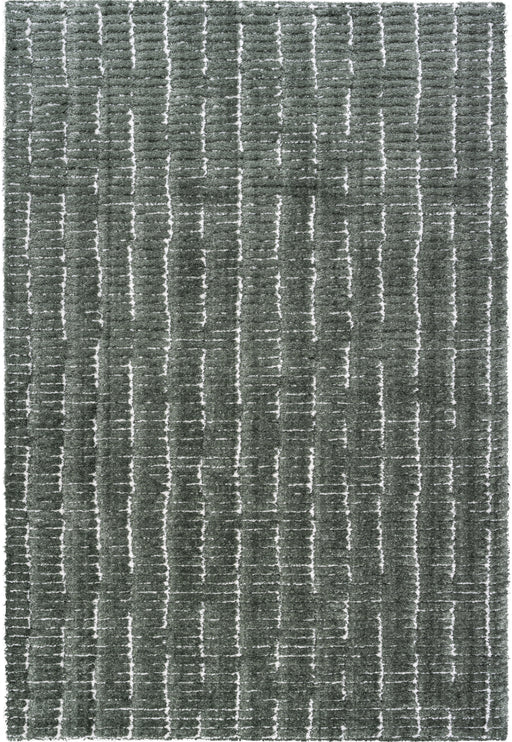 Luxurious Textured Modern Sage Green Masai Rug (14002-4363) - Rugs Direct