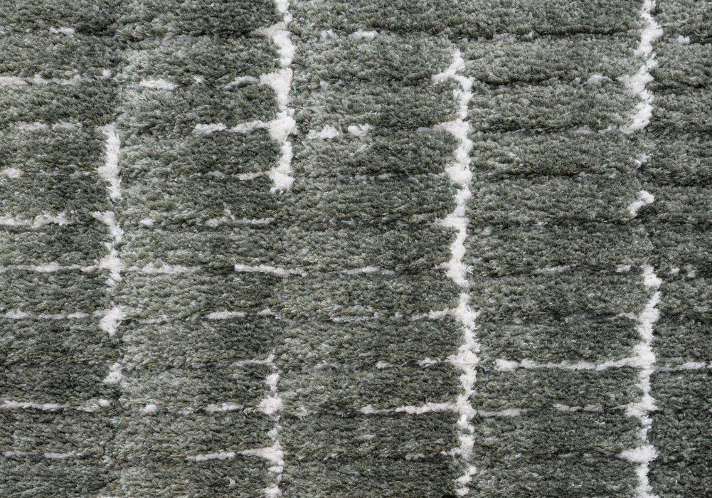 Luxurious Textured Modern Sage Green Masai Rug (14002-4363) - Rugs Direct