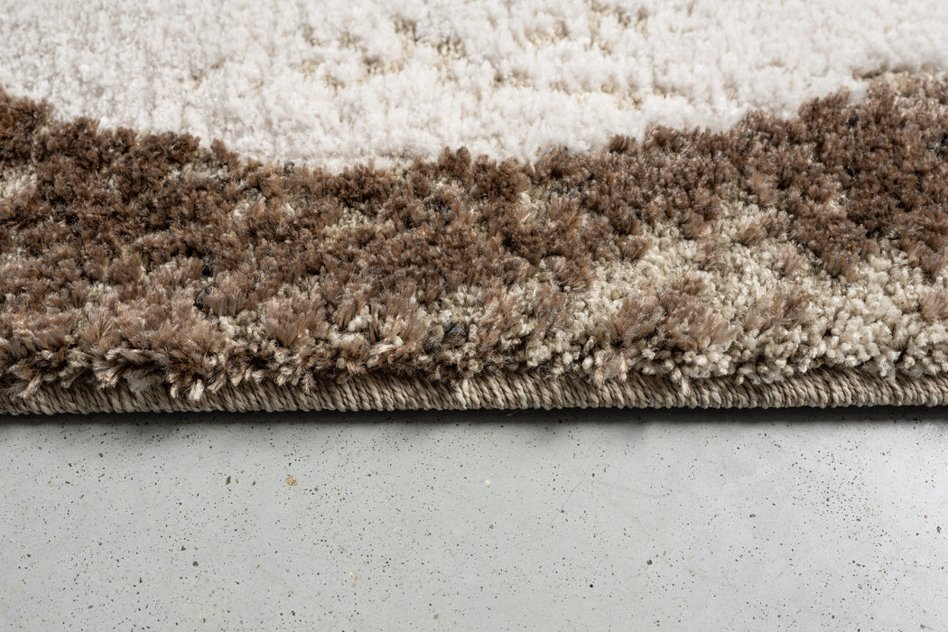 Earthy Brown & Beige Stripe Textured Linea Rug (20010-6161) - Rugs Direct