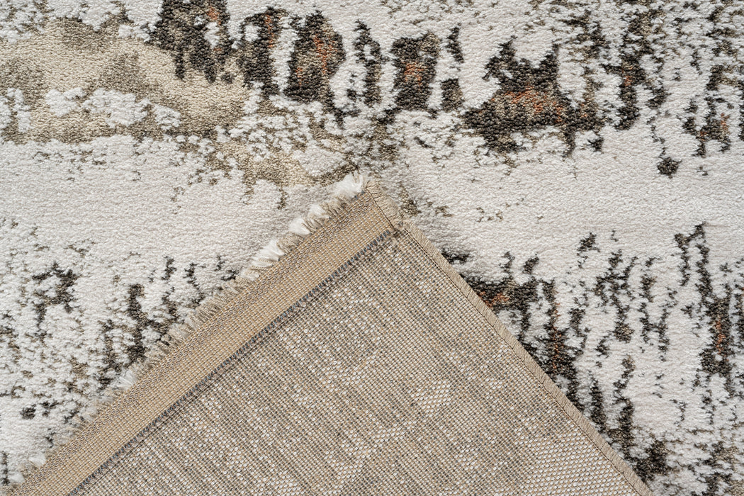 Linea Ivory & Mocha Birch Bark Abstract Rug (20014-6131) - Rugs Direct