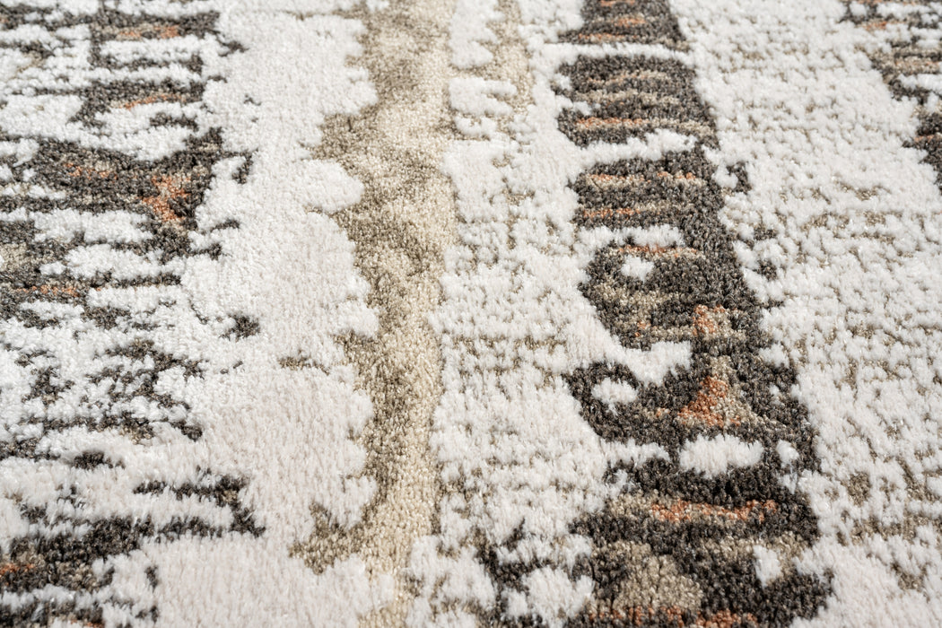 Linea Ivory & Mocha Birch Bark Abstract Rug (20014-6131) - Rugs Direct