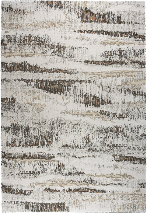 Linea Ivory & Mocha Birch Bark Abstract Rug (20014-6131) - Rugs Direct