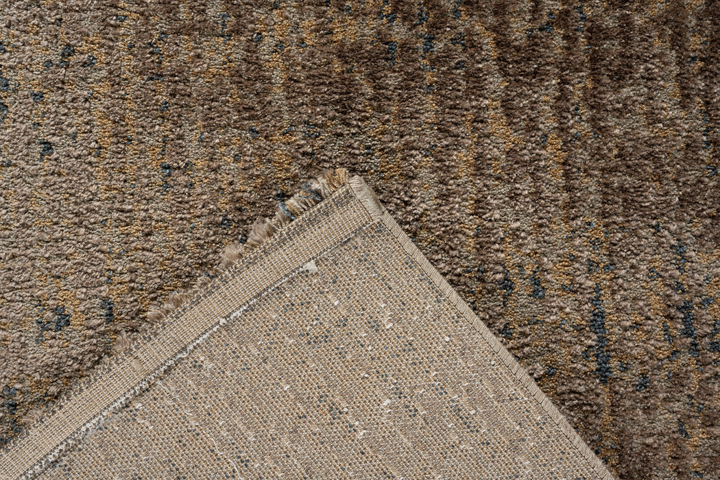 Linea Warm Taupe & Mocha Ribbed Textured Area Rug (20020-5121) - Rugs Direct