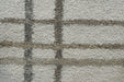 Contemporary Checkered Lines Mehari Shaggy Rug (23367-6262) Size: 200 x 290cm - Rugs Direct