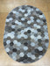 Hive Geometric Design Oval Argentum Rug (63456-6282) Size: 160 x230cm - Rugs Direct