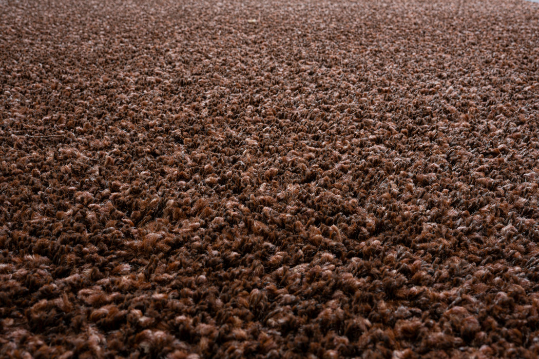 Twilight Shaggy Mocha Brown Colour Pebble Shape Rug Size: 160 x 230cm (39001-8822)- Rugs Direct