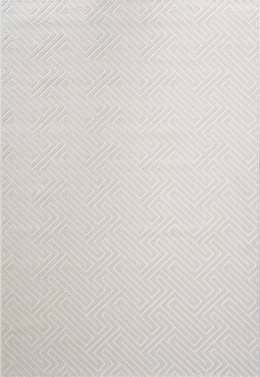 Luxurious Geometric Ivory Textured Trentino Rug - Rugs DIrect