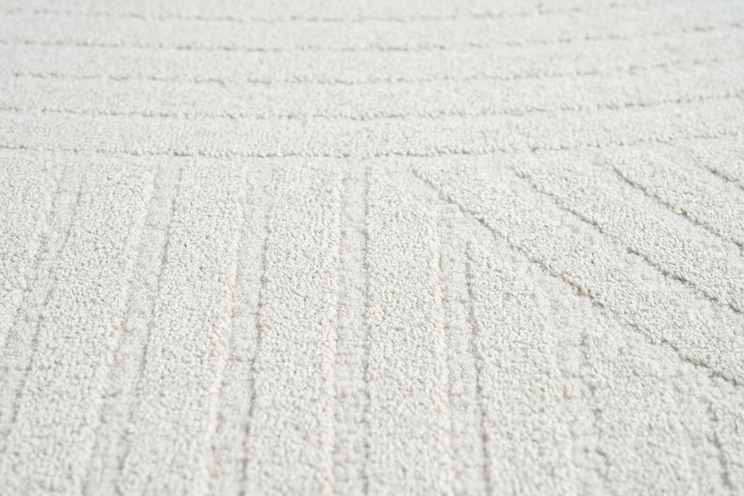 Contemporary Minimalist Arch Line Textured Trentino Oval Rug (41061-6161) Size: 160 x 230cm - Rugs Direct