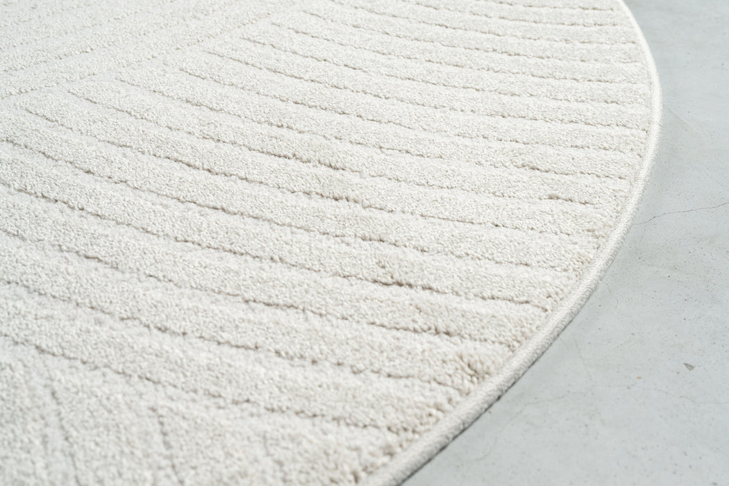 Contemporary Minimalist Arch Line Textured Trentino Oval Rug (41061-6161) Size: 160 x 230cm - Rugs Direct
