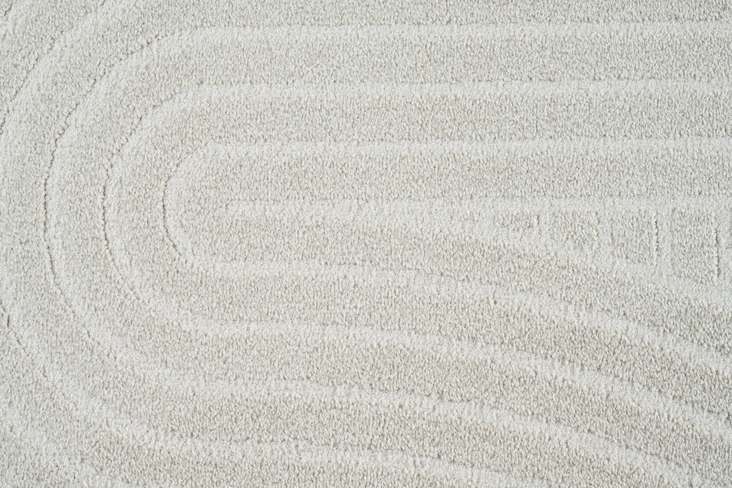 Contemporary Minimalist Arch Line Textured Trentino Oval Rug (41061-6161) Size: 160 x 230cm - Rugs Direct