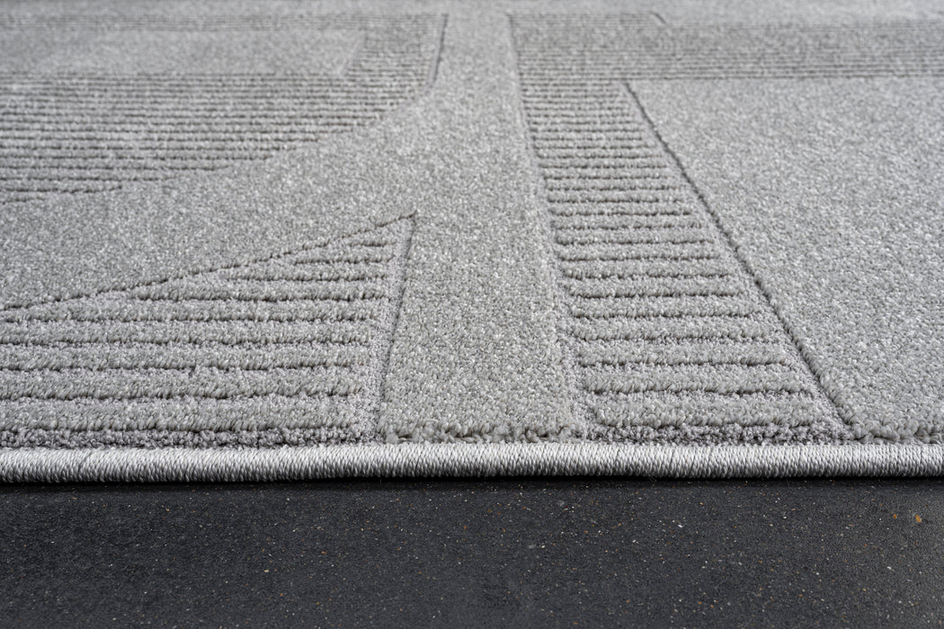 Abstract Geometric Pattern Luxurious Textured Trentino Rug (41067-2121) - Rugs Direct