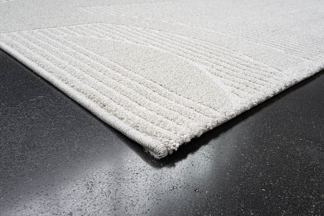 Abstract Geometric Pattern Luxurious Textured Trentino Rug (41067-6161)-Rugs Direct