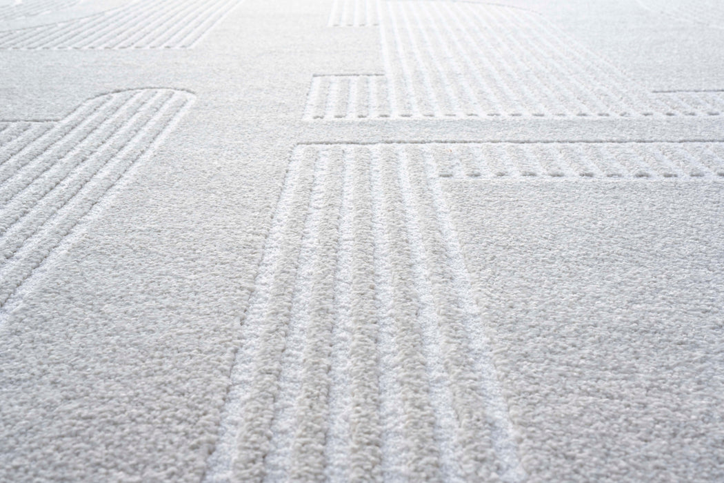 Abstract Geometric Pattern Luxurious Textured Trentino Rug (41067-6161)-Rugs Direct