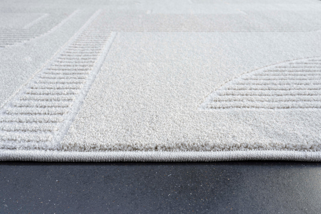 Abstract Geometric Pattern Luxurious Textured Trentino Rug (41067-6161)-Rugs Direct