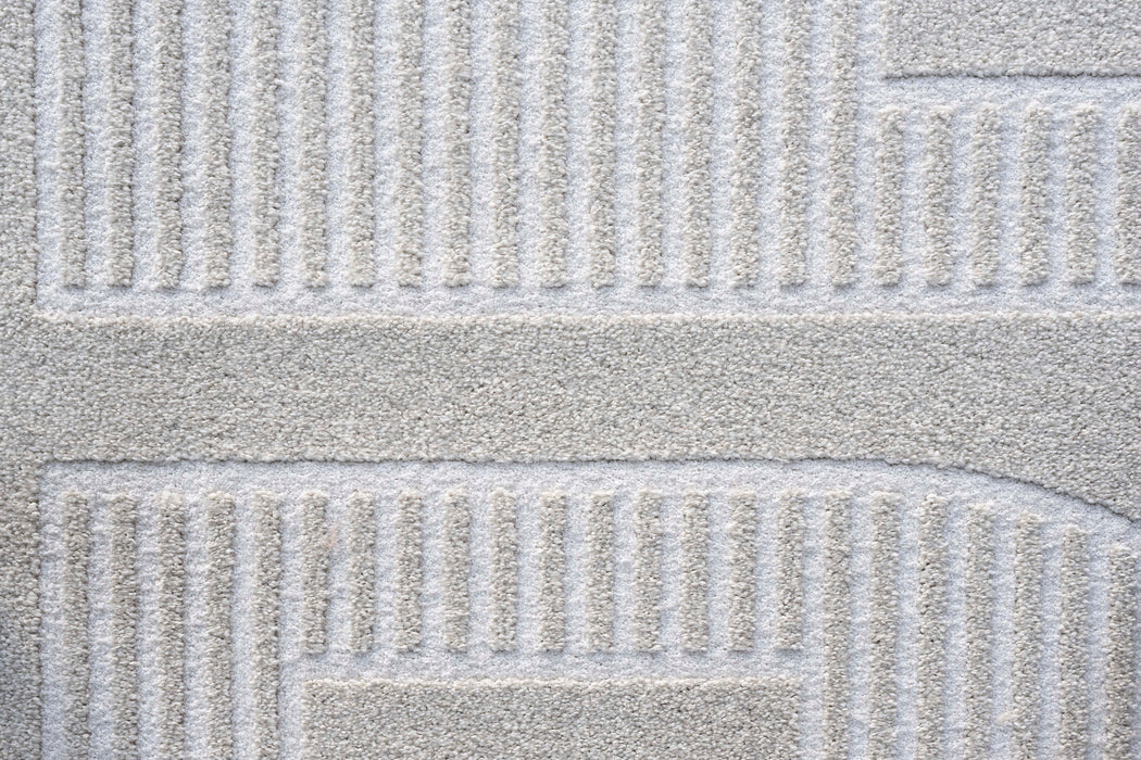 Abstract Geometric Pattern Luxurious Textured Trentino Rug (41067-6161)-Rugs Direct