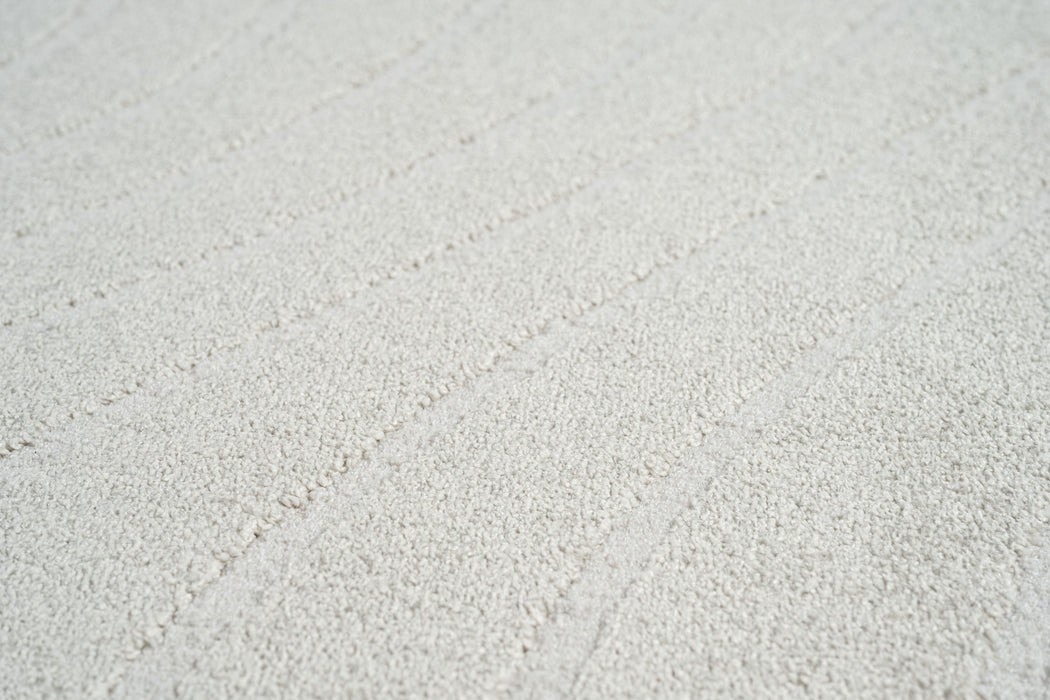 Contemporary Curved Line Textured Trentino Trapezoid Shape Rug Size: 160 x 230cm (41077-6161) - Rugs Direct