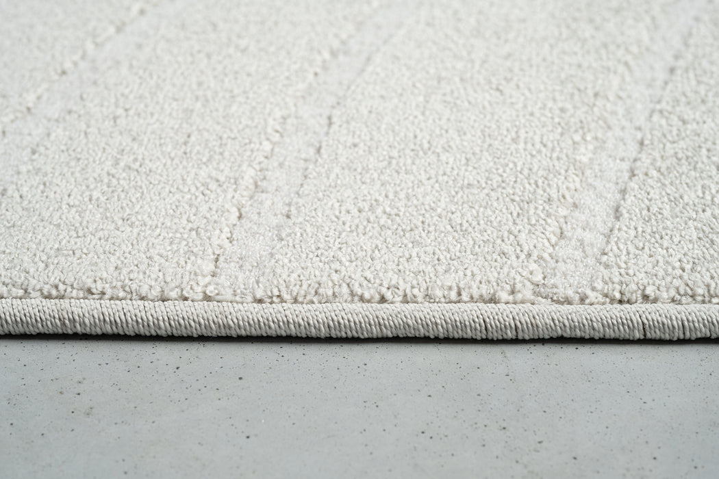 Contemporary Curved Line Textured Trentino Trapezoid Shape Rug Size: 160 x 230cm (41077-6161) - Rugs Direct
