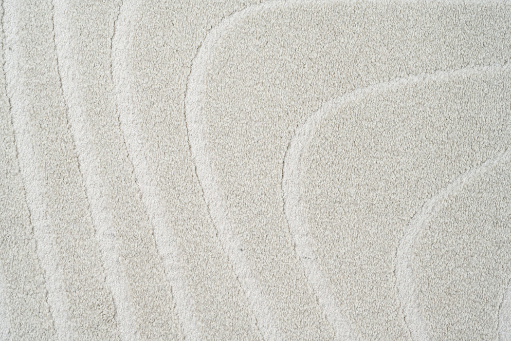 Contemporary Curved Line Textured Trentino Trapezoid Shape Rug Size: 160 x 230cm (41077-6161) - Rugs Direct
