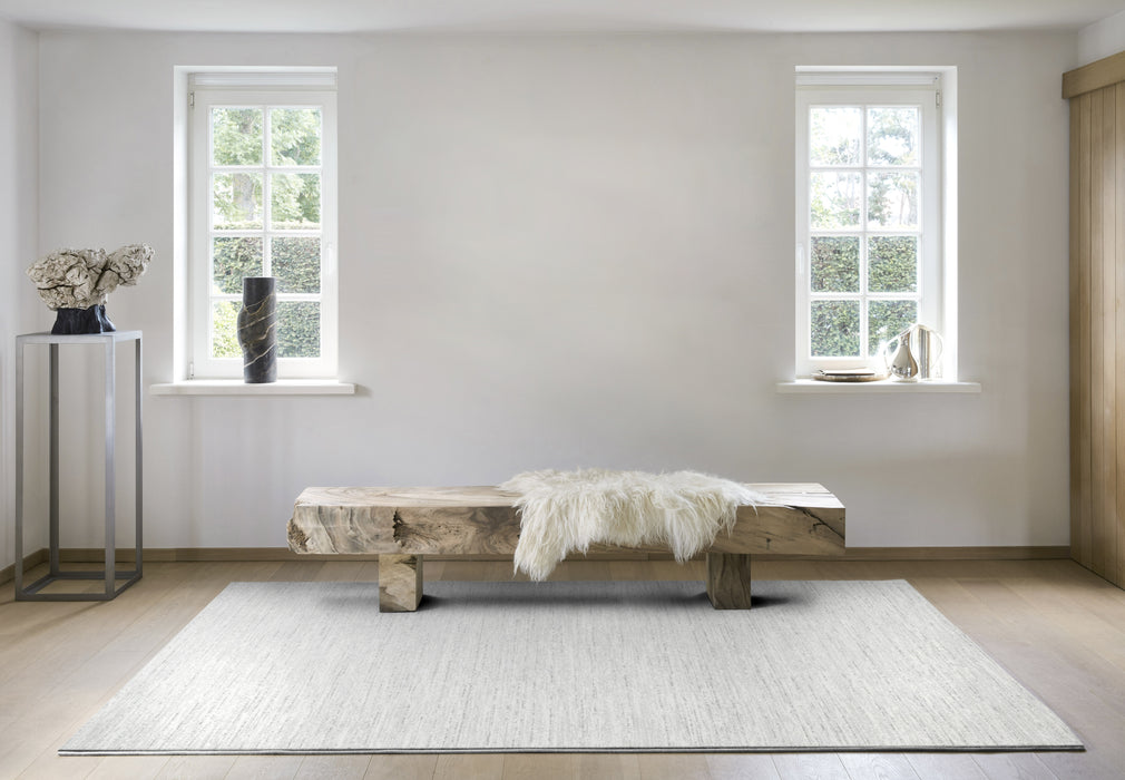Abrash Design Off White and Light Grey Colour Rug