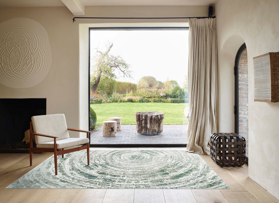 Rustic Swirl Pattern Platinum Rug