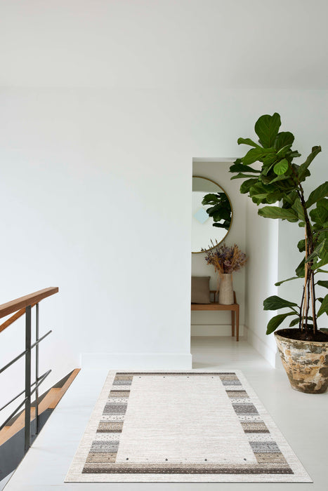 Neutral Grey Gabbeh Style Nomad Rug (26048-6262)- Rugs Direct