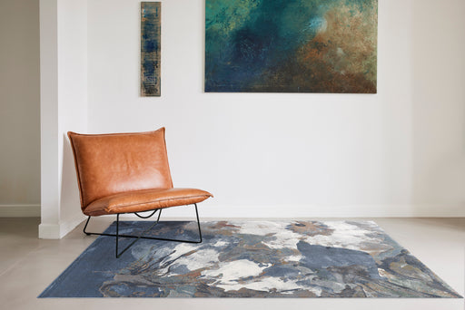 Modern Abstract Floral Argentum Rug- Rugs Direct